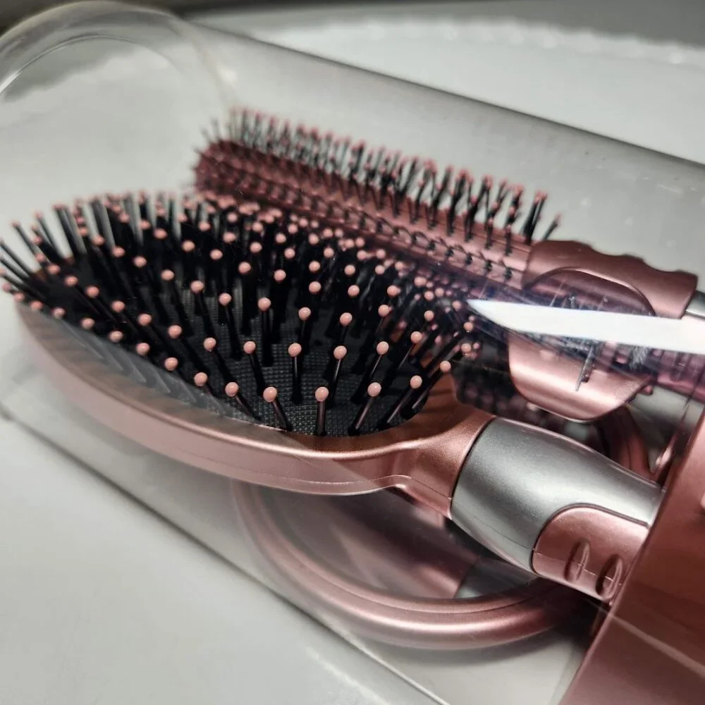 NEW SET OF 2 Bundle 5-Piece Hairbrush Brush Hand Mirror Beauty Brushes Pink Hair